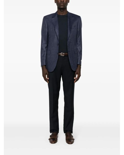 Canali Blue Single-Breasted Blazer for men