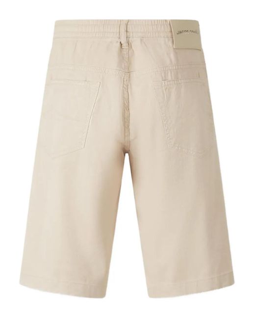 Jacob Cohen Natural Logo-Patch Shorts for men