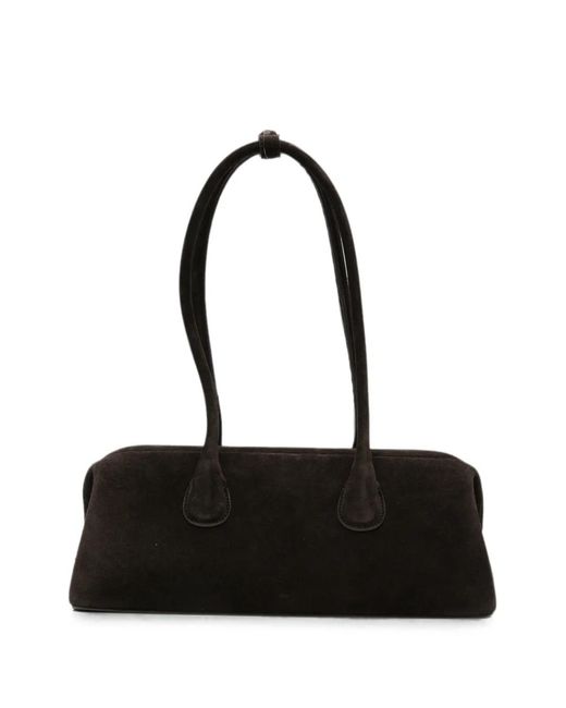 OSOI Black Boat Wide Suede Shoulder Bag