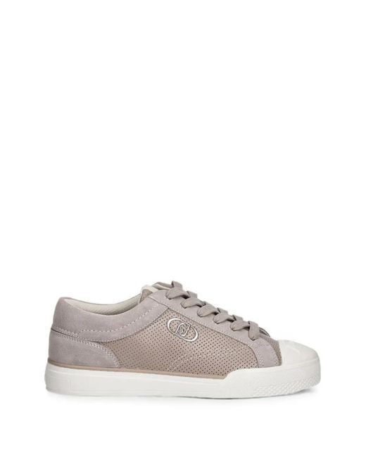 Liu Jo Natural Perforated Logo-Plaque Sneakers
