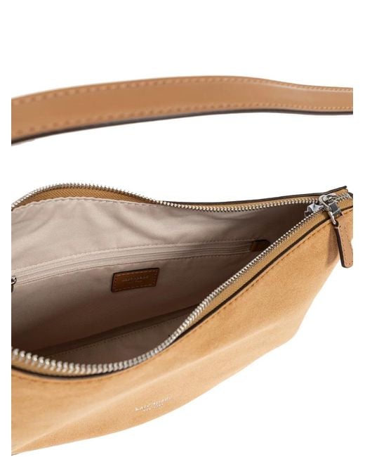 Kate Spade Brown Loop Suede Knotted-Strap Shoulder Bag