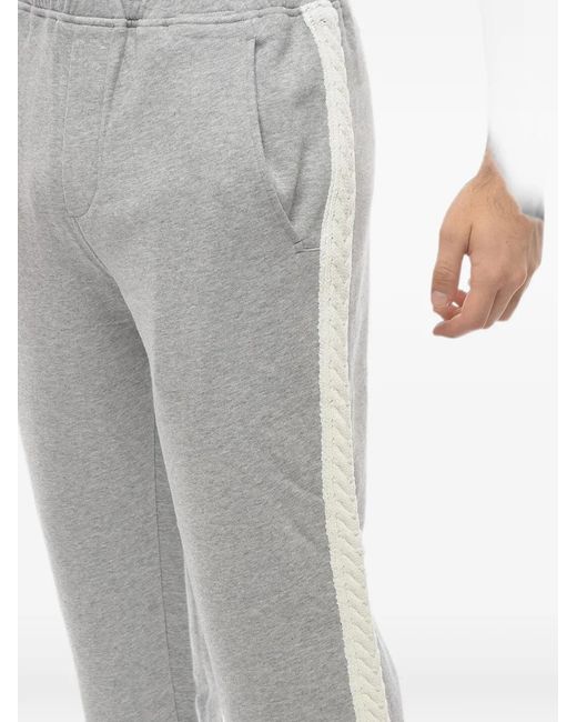 Neil Barrett Gray Cable-Knit-Stripe Track Pants for men