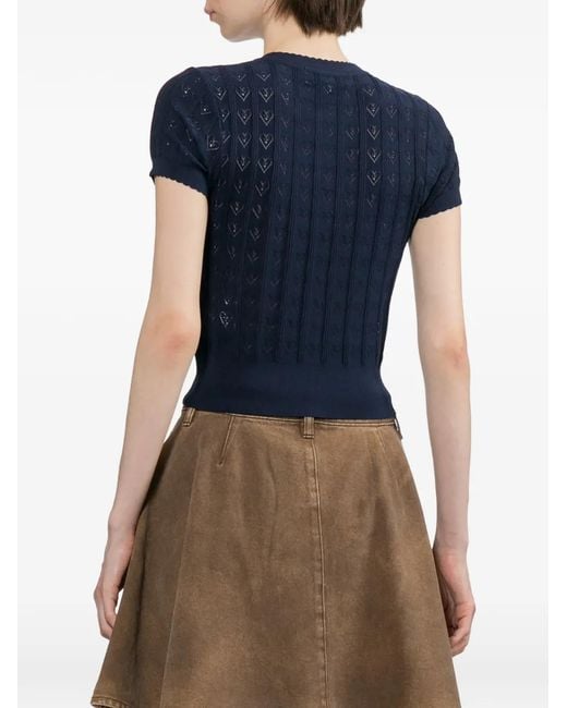 AAPE BY A BATHING AP Blue Heart-Pointelle Cardigan