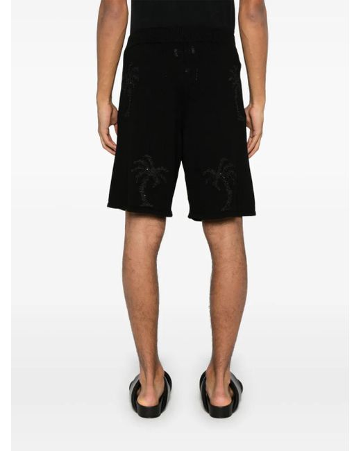 Laneus Gestrickte Bermudas in Black für Herren