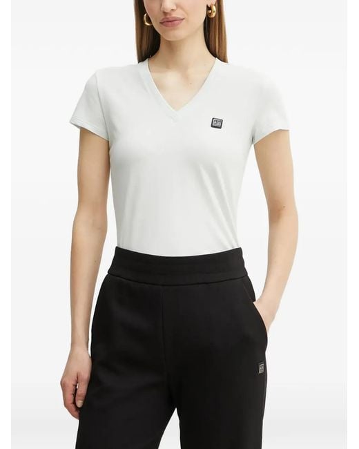 ARMANI EXCHANGE White V-Neck T-Shirt