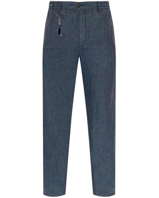 Paul & Shark Blue Straight-Leg Trousers for men