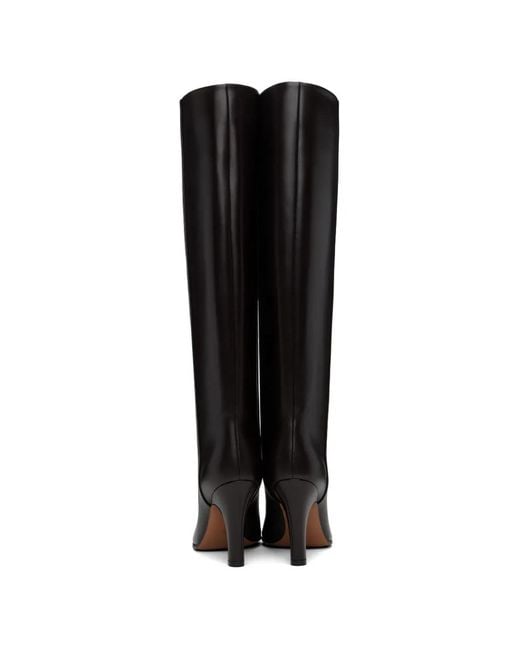 The Row Black Pointed-Toe Knee-High Boots