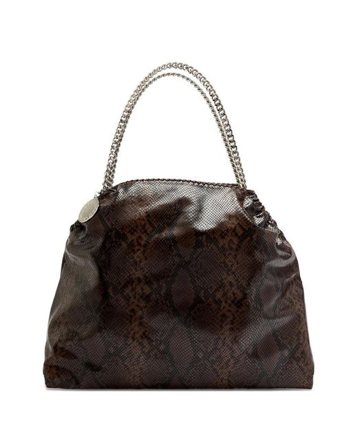 Stella McCartney Black Falabella Python-Effec Shoulder Bag