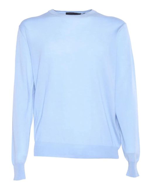 FILIPPO DE LAURENTIIS Blue Crew-Neck Sweater for men