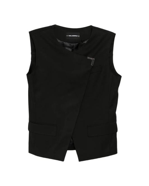 Karl Lagerfeld Black Veston À Plaque Logo