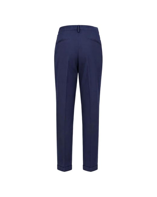 Devore Blue Pressed-Crease Tailored Trousers for men