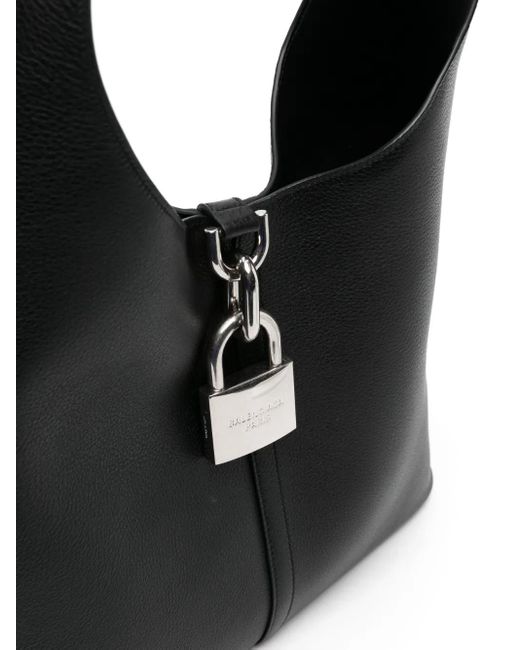 Balenciaga Black Locker Medium Leather Tote Bag