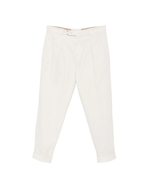 Berwich White Pantalon À Design Plissé for men