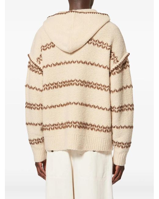 Isabel Marant Natural Rolian Hooded Striped Cardigan for men