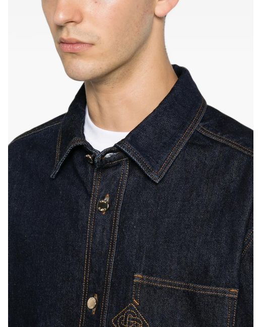 Casablanca Blue Surchemise À Logo Brodé for men