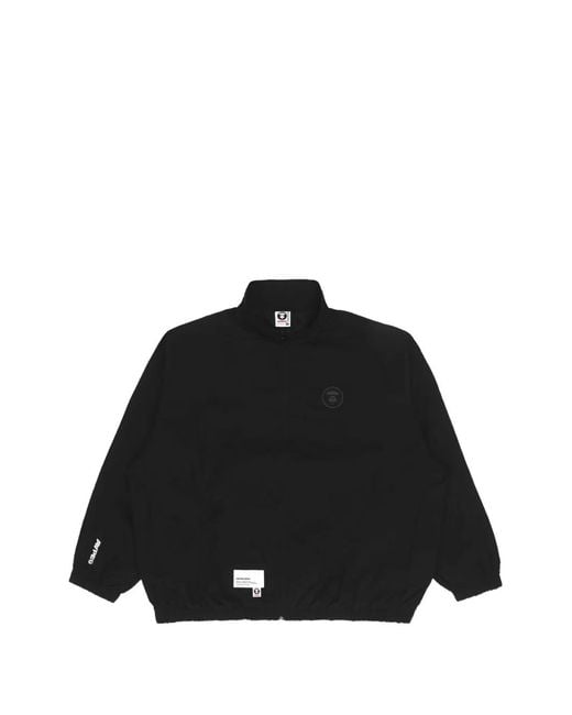 Aape By A Bathing Ape Black Moonface-Patch Zip Jacket for men