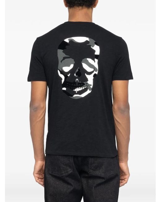 Zadig & Voltaire Black Stockholm Skull-Print T-Shirt for men