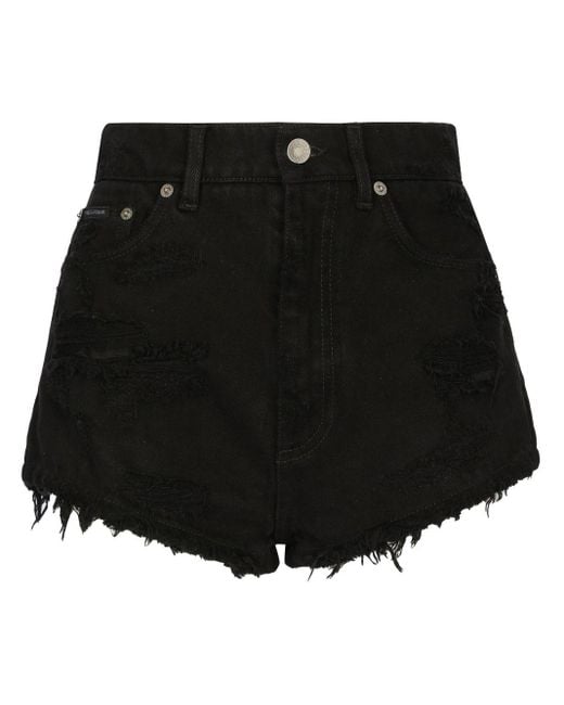 Distressed denim sales shorts black