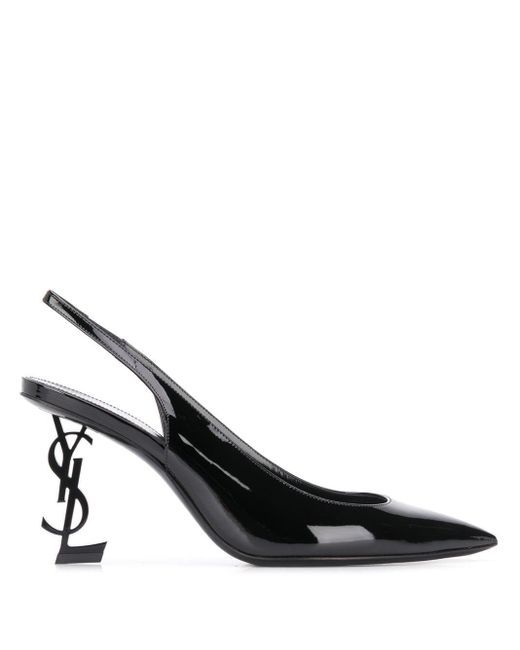 Saint Laurent Leather Opyum 110mm Slingback Pumps in Black - Save 37% ...