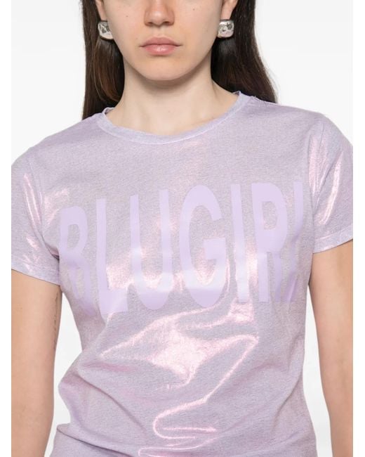 Blugirl Blumarine Pink Logo-Print T-Shirt