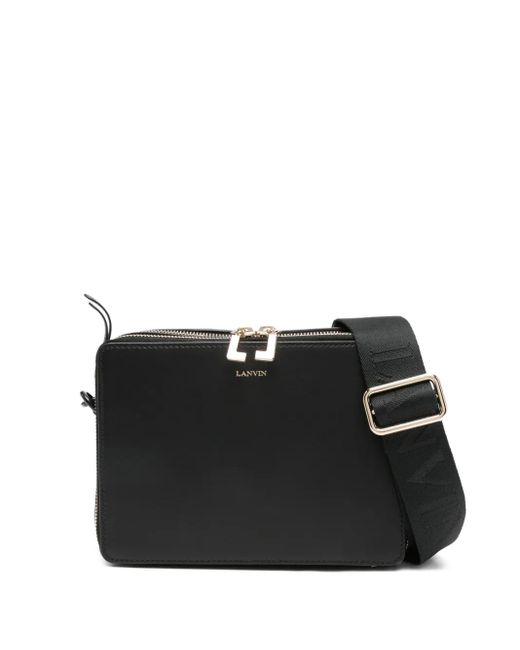 Lanvin Black Logo-Print Shoulder Bag