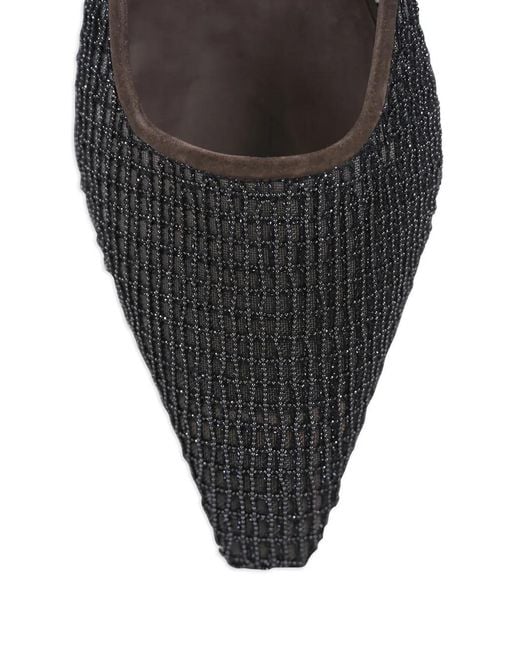 Brunello Cucinelli White Mules À Broderie Filet