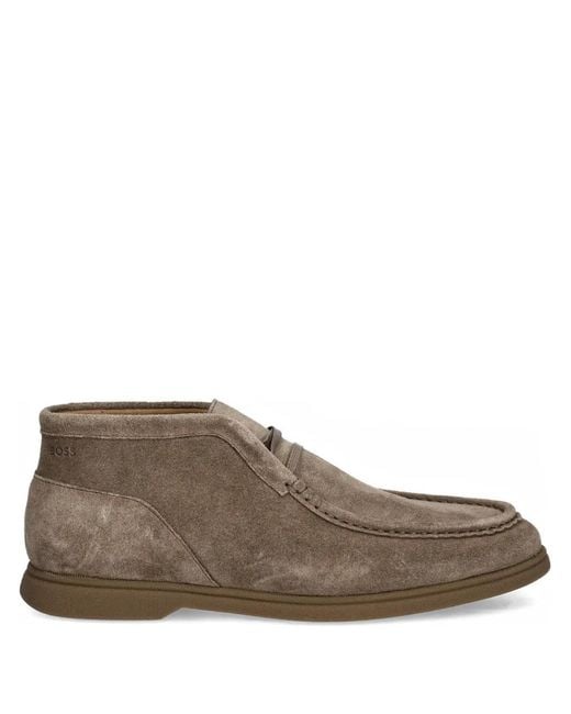 Boss Brown Suede Desert Boots for men