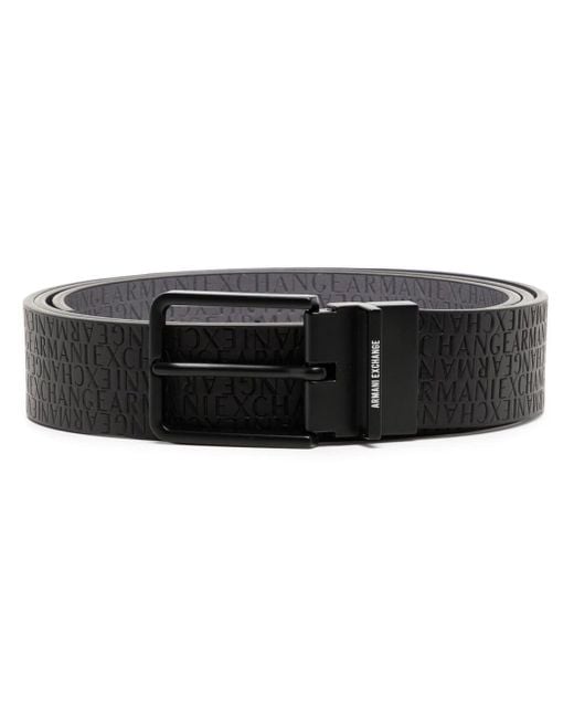 Cinturón con logo en relieve Armani Exchange de hombre de color Negro | Lyst