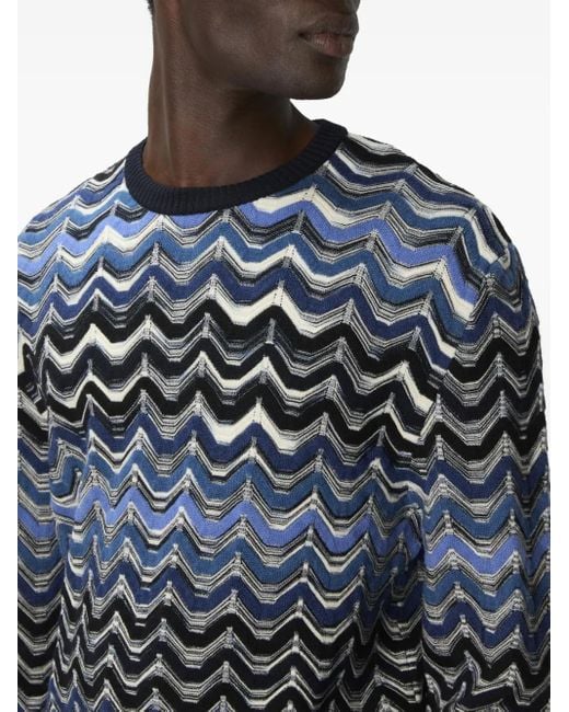 メンズ Missoni シェブロンパターン セーター Blue