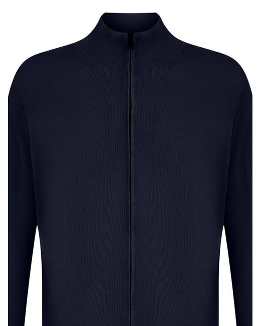 C P Company Blue Zip-Up Cardigan for men