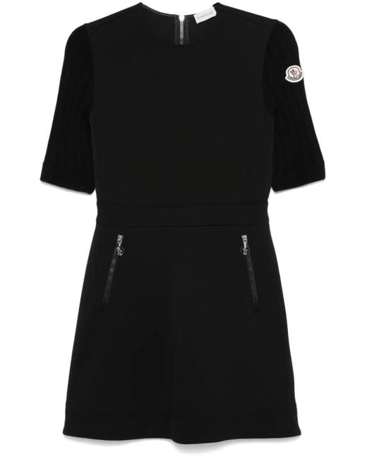 Moncler Black Flared Mini Dress