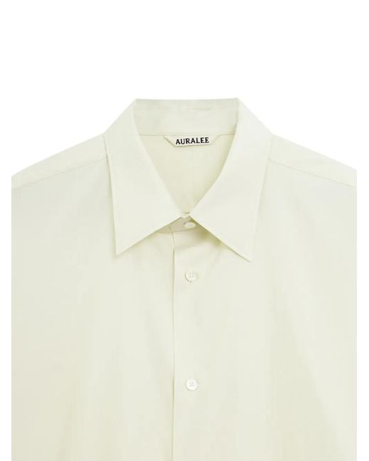 Auralee White Long-Sleeve Buttoned Shirt for men