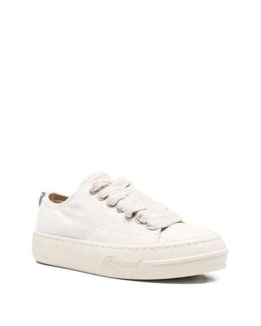 Represent White Logo-Embossed Sneakers