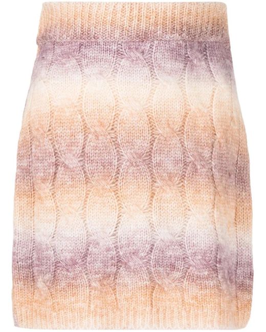 ROKH Pink Striped Cable-Knit Mini Skirt