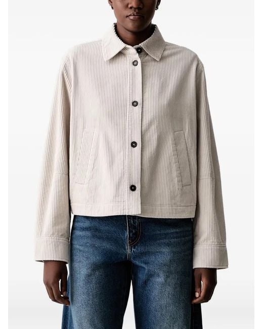 Marc O' Polo Gray Corduroy-Texture Button-Front Jacket