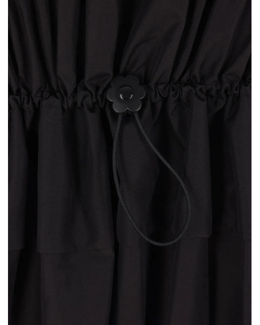 CECILIE BAHNSEN Black Smocked Midi Dress