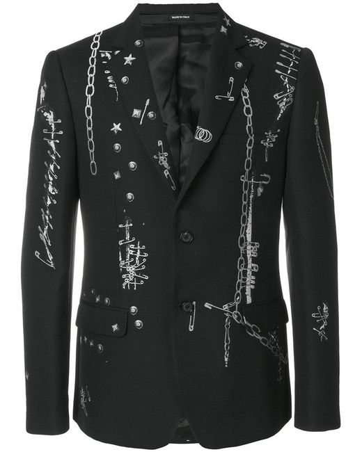 Alexander McQueen Black Safety Pin Blazer for men