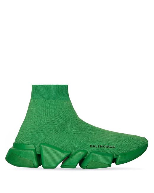 Balenciaga Speed 2.0 Recycled-knit Sneakers in Green for Men | Lyst