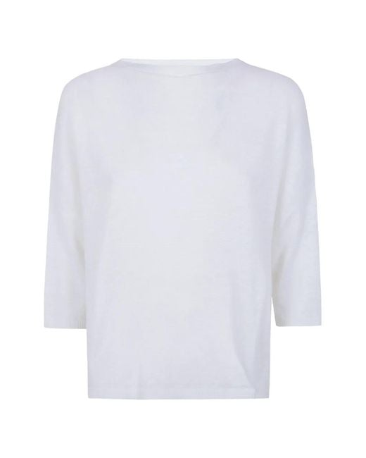 Ma'ry'ya White Drop-Shoulder Sweater
