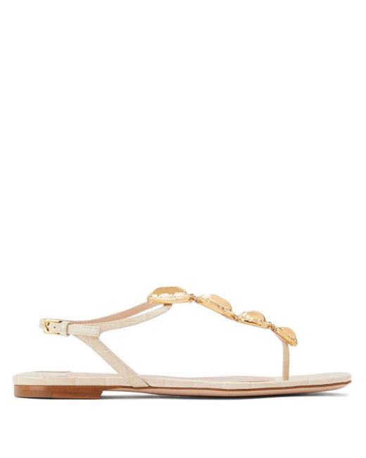 Tom Ford White Crocodile-embossed Leather Sandals
