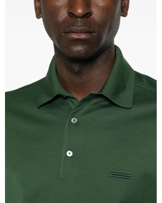 Zegna Green Short-Sleeve Polo Shirt for men