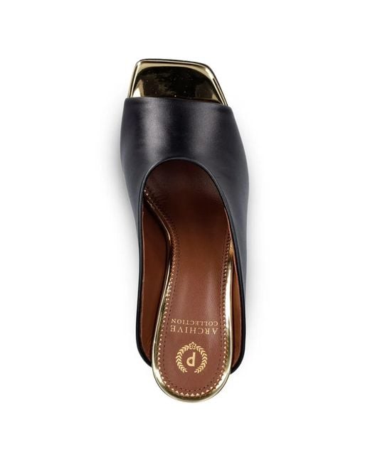 Pollini Black Sandales Archive Collection En Cuir