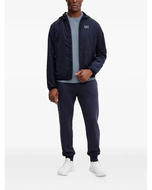 EA7 Blue Core Identity Hooded Jacket for men