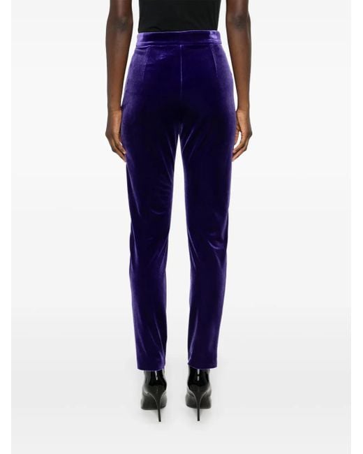 Nissa High Waist Fluwelen Broek in het Blue