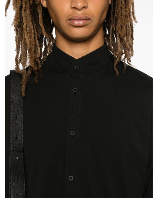 Transit Black Band-Collar Shirt for men