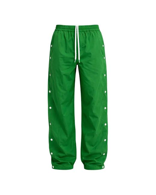 Tibi Green Drawstring Straight-Leg Trousers