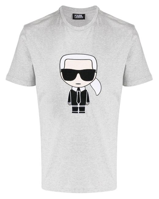 Karl Lagerfeld T-Shirt mit "Ikonik"-Stickerei in Grau für Herren | Lyst AT