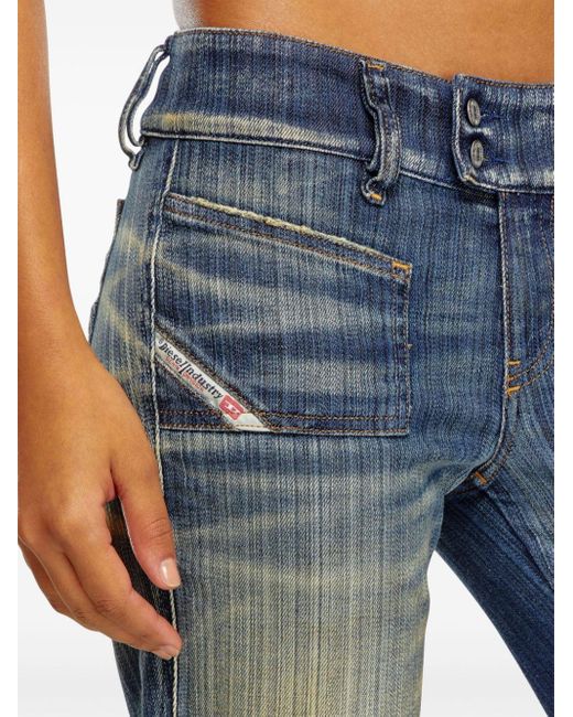 DIESEL Blue D-hush Low-rise Bootcut Jeans