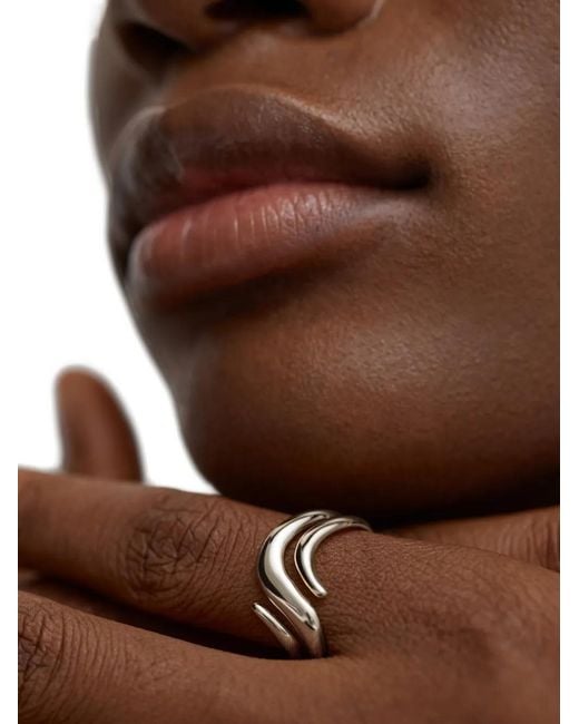 Monica Vinader Metallic Swirl Wrap Ring