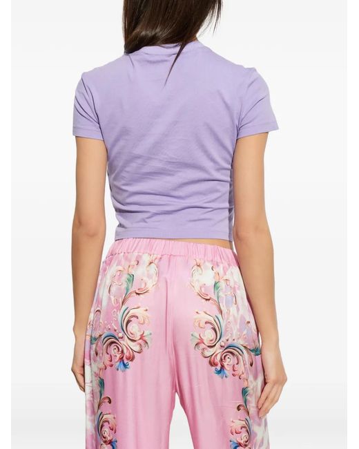 Versace Jeans Couture Purple Embellished Graphic T-Shirt